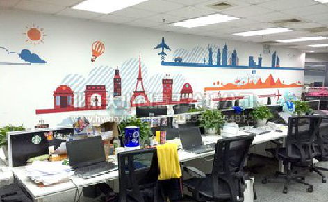 扬州教你设计办公室墙绘的方法。